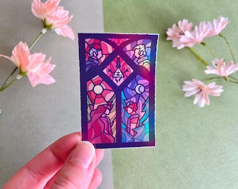Gravity Town Stained Glass Holographic Vinyl Stickers