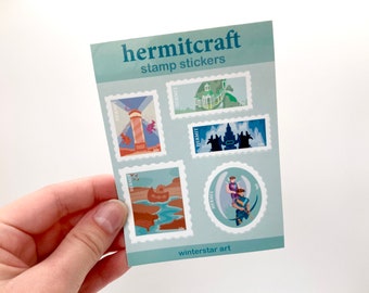 Feuille d'autocollants pour timbres Hermitcraft