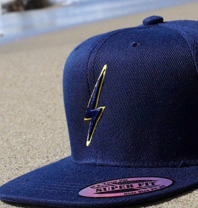 Navy Blue With Yellow Lightning Bolt Hat. Etsy
