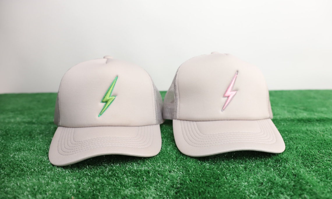 Lime Green Lightning Bolt Hat Etsy