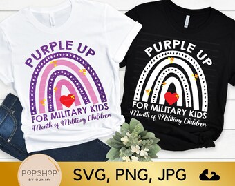 Purple Up Rainbow SVG: Military Child Month (digitale download)