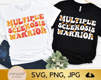 Multiple Sclerosis Warrior SVG, Multiple Sclerosis Awareness Month Svg, Orange Ribbon Svg, MS Awareness Svg, Groovy Svg, Png, Jpg