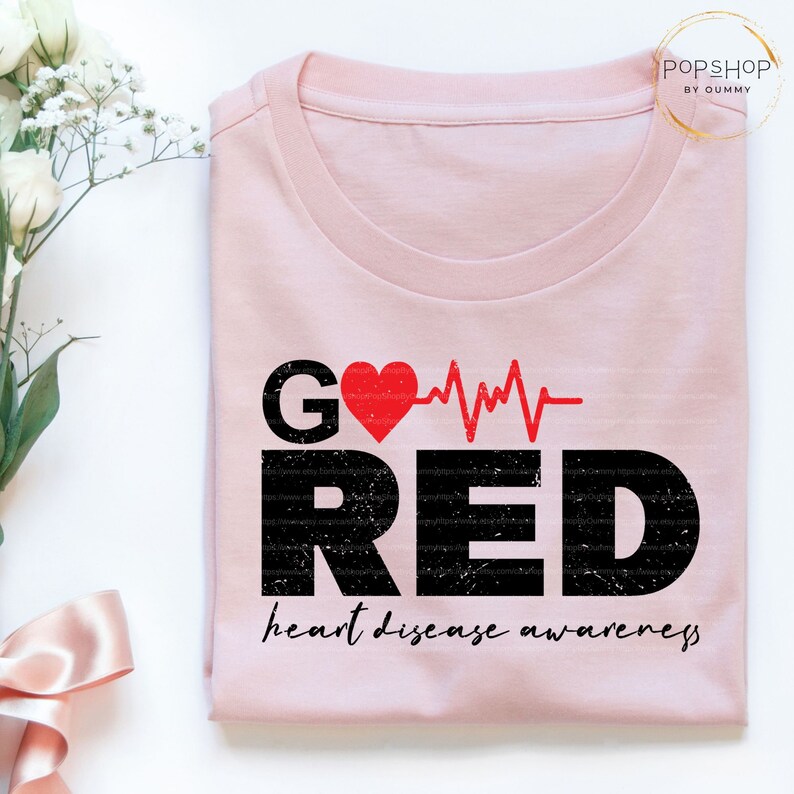 Go Red SVG Go Red for Heart Health Svg Heart Disease Etsy
