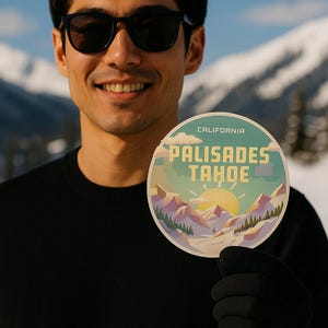 Palisades Tahoe Ski Sticker – California Mountain Resort Vinyl Decal for Ski & Snowboard Lovers