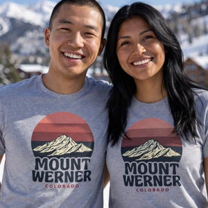 Mount Werner Colorado T-Shirt | Retro Ski Mountain Tee | Steamboat Springs Gift | Vintage Sunset Colorado Shirt