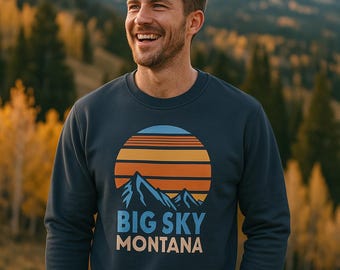 Sudadera orgánica unisex estilo retro Big Sky Montana