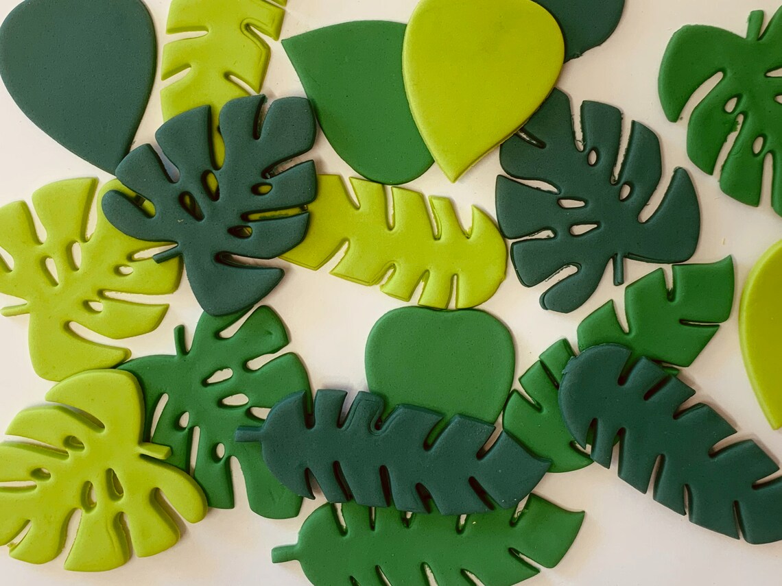 Edible Fondant Lion & Jungle Leaves Cake Topper Set Etsy