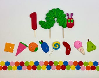 Fondant Hungry Caterpillar Cake Topper Decoration Set