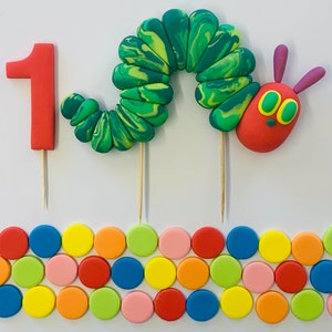 Edible Caterpillar Cake Topper Set