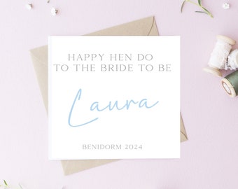 Personalised Bride to Be Card Name Card, 6X6 Card Bride to be Keepsake Card, Hen Card, HenDo Gift, Bride to be Card, Hen Party