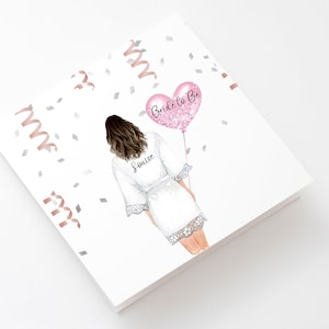 Gepersonaliseerde kaart bruid, kaart 6 x 6, kaart bruid aandenken, kaart vrijgezellenfeest, HenDo cadeau, kaart bruid, vrijgezellenfeest
