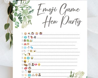 Hen Party Games Emoji Game, Ice breaker, Game Hen Party RHEA Range Accessories Keepsake Gift Hen Party Games Botanical  Bride To Be