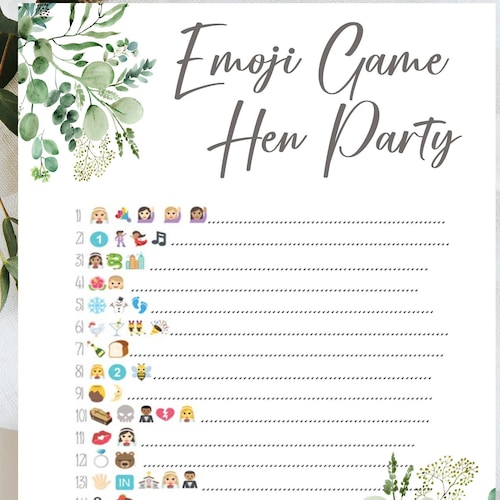 Hen Party Games Emoji Game Ice Breaker Game Hen Party RHEA Etsy