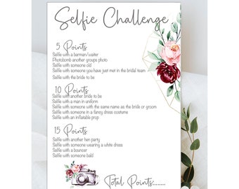 Hen Do Selfie Bingo Game X 10, Photo Challenge Wedding, Hen Party Guest Icebreaker Game, Fun ...