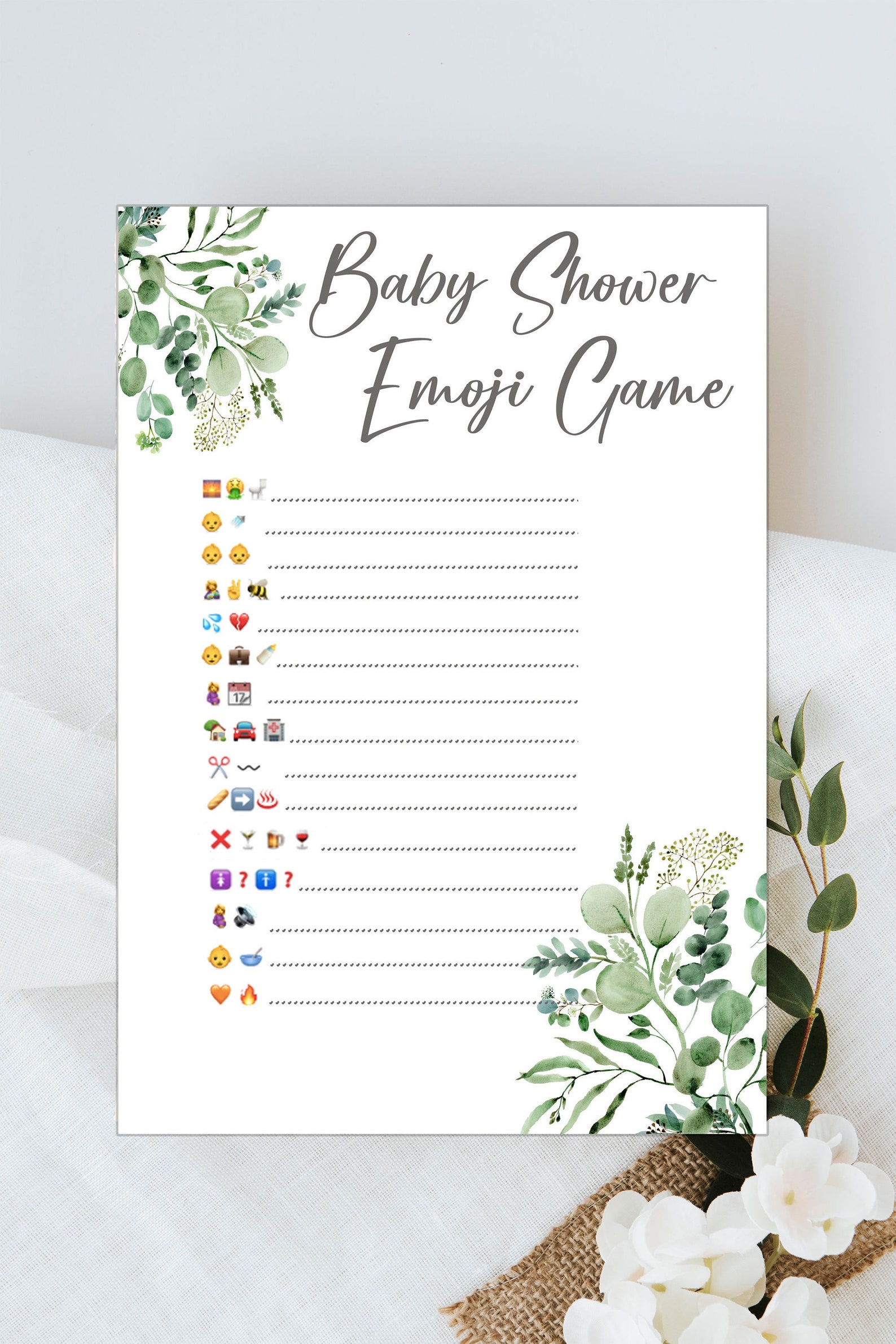 Baby Shower Games Emoji Game Ice Breaker Game Baby Shower Etsy