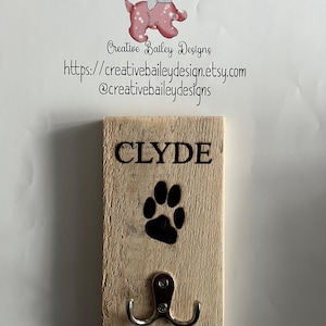 Personalised Engraved Dog Lead Hook, Recycled Wood, Pet Hook image 6