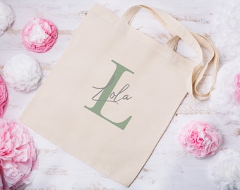 Personalised Name and Initial Tote Bag, Personalised Name Bag, Birthday Gift Friend Gift,Personalised Name Gift, Home Gift, Personalised Bag