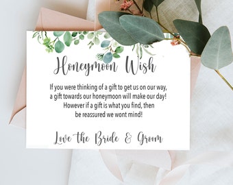 Wedding Honeymoon Wish Poem, Wedding Wish Poem, Modern, Minimalis, RHEA Range Wedding Invitation Add On Accessories Keepsake Gift PK of 10