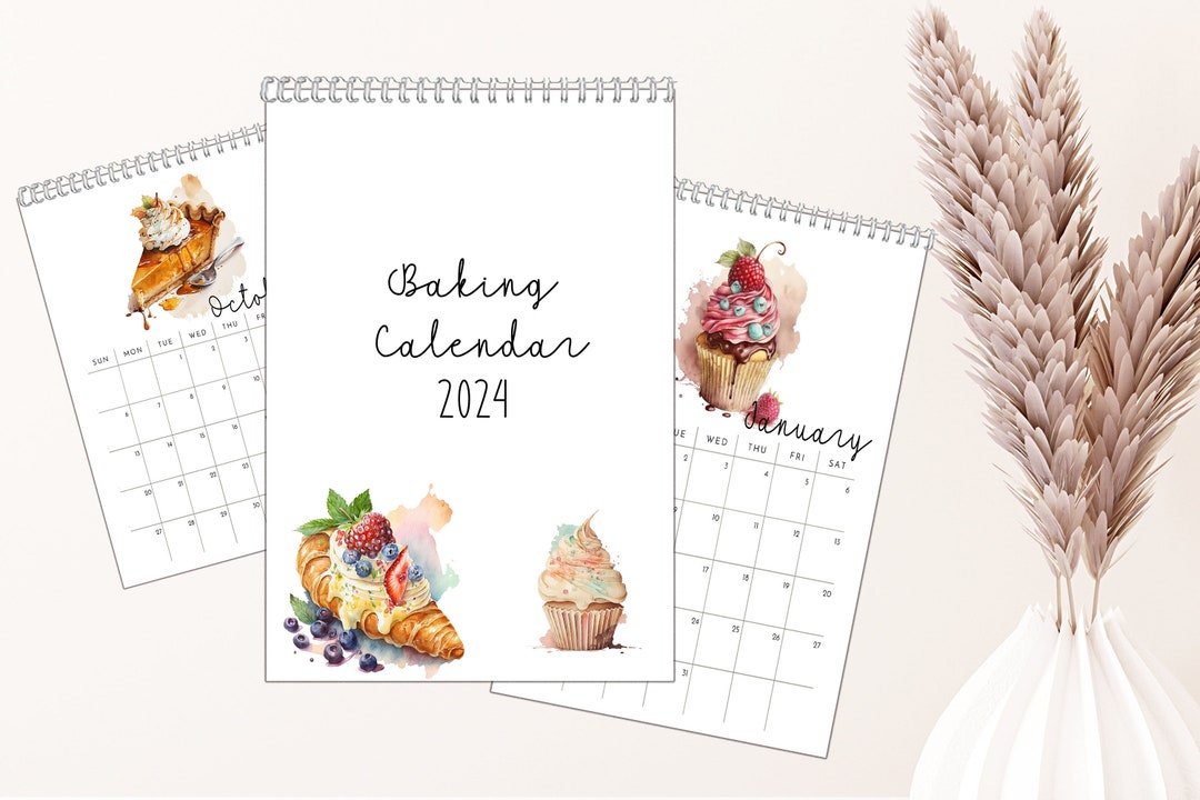 Personalised 2024 Baking Dessert Calendar, Calendar 2024, Christmas