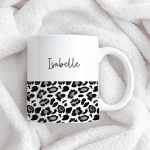Personalised Initial Name Mug, Leopard Print Mug, Best Friend Gift, Bridesmaid Gift, Gift for Her, Personalised Mug, Personalised Cup