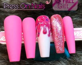 Baby gender revealㅣpink blue nails | Gel Acrylic Nails | Crystal Elegant Nails | Luxury Nails | baby gender nails | baby shower nails