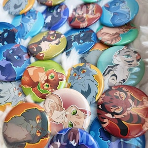 War Cats - Mix-N-Match Button Sets, Create your own Button Set, Birthday Gifts, 50+ Characters