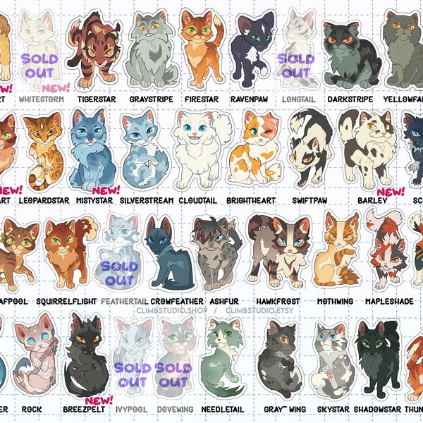 War Cat Keychains - 50+ Characters, Choose Your Own Sets, 2" Keychains, Birthday Gifts