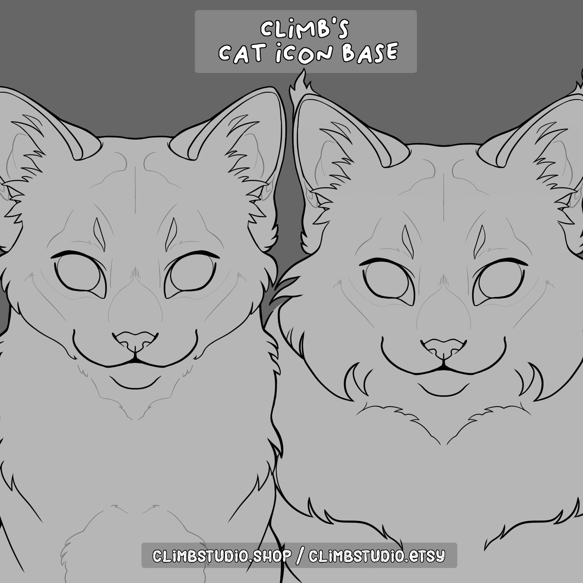 Cat Icon Base Digital Download Lineart Make Your (Download Now) 