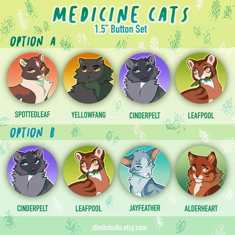 Warrior Cats Medicine Cats Button Set Etsy