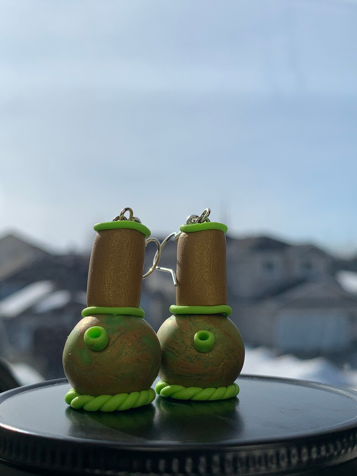 Green Goddess Bong Earrings 16mm Etsy