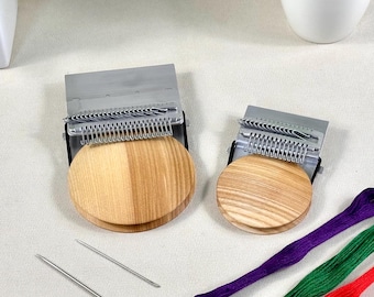 Set of 2 Darning Looms 14 and 21 hooks, Visible Mending Loom, Speedweve darner loom kit