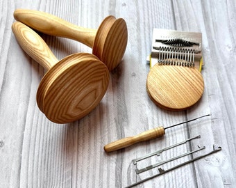 Darning kit: Speedweve + 2 Darning Mushrooms + Darner Ladder hook, Speedweve set, Darning loom, Darning mushroom, Small loom, Darning tools