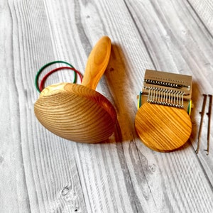 Darning Kit: Speedweve Darner loom + Darning Mushroom + 2 Darner Ladder Hooks, Speedweve kit, Darning loom, Speedweve darner, Little loom