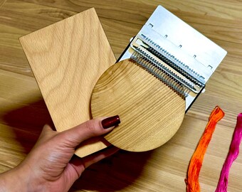 Darning Loom kit: Big Speedweve 28 hooks with wooden disc and rectangular platform