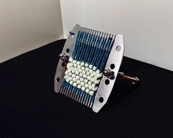 Aluminium Mini Frame loom 3.94 × 3.94”, Pocket weaving loom for handweaving