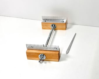 Tiny Weaving Loom, Weaving Craft Kit , Adjustable  Little Loom 8,5” x 3,15”, Metal Hand Loom with Tension Control
