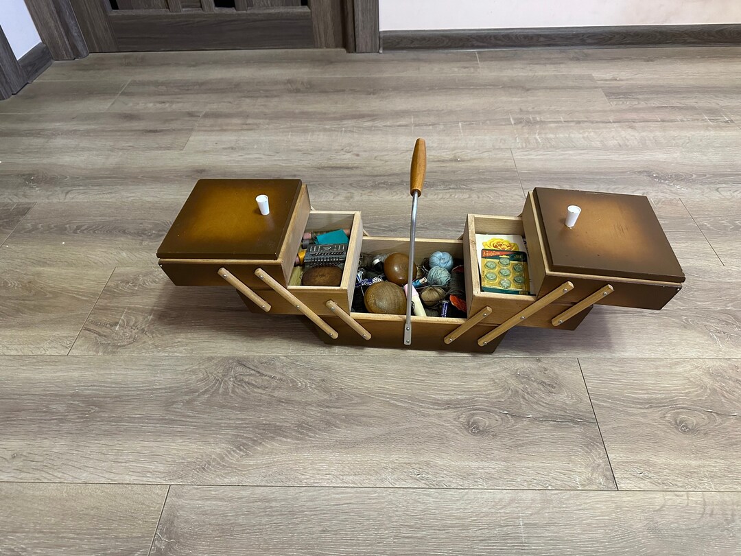 Antique Folding Box for Sewing Supplies, Original Speedweve Loom