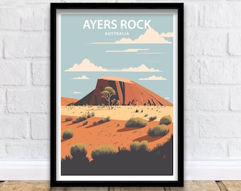 Ayers Rock Art Print | Ayers Rock | Uluru | Travel Poster | Australia Print | Ayers Rock Poster | Uluru Poster | Travel Print | Home Decor