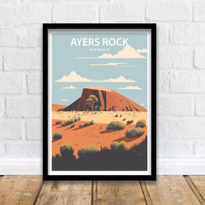 Ayers Rock Art Print | Ayers Rock | Uluru | Travel Poster | Australia Print | Ayers Rock Poster | Uluru Poster | Travel Print | Home Decor