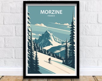 Morzine Travel Print | Morzine Ski Print | Skiing Poster | Morzine Print | Skiing | Morzine Ski Poster | Travel Prints | Ski Resort Poster