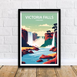 Victoria Falls Art Print | Victoria Falls Poster | Victoria Falls Print | Travel Poster | Africa Travel Poster | Zimbabwe Print | Waterfall
