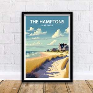The Hamptons Art Print | The Hamptons Poster | Home Decor | Suffolk County | Long Island Art | Long Island Wall Art | Hamptons Beach
