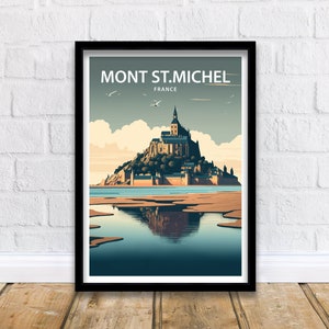 モン・サン・ミッシェルのタイル壁画：フランス沿岸風景モザイク
