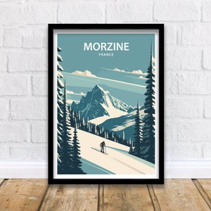 Morzine Travel Print | Morzine Ski Print | Skiing Poster | Morzine Print | Skiing | Morzine Ski Poster | Travel Prints | Ski Resort Poster