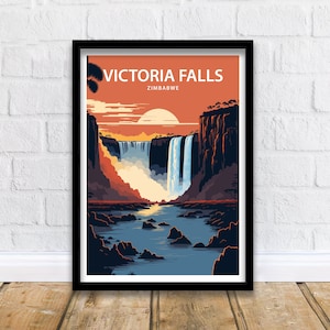 Victoria Falls Art Print | Victoria Falls Poster | Victoria Falls Print | Travel Poster | Africa Travel Poster | Zimbabwe Print | Waterfall