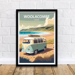 Woolacombe Bay Art Print | Woolacombe Beach | Woolacombe Print | Travel Poster | North Devon Print | Woolacombe Poster | Coastal Prints