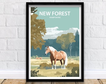 New Forest Art Print | New Forest | Hampshire | National Forest | Pony Art Print | New Forest Print | New Forest Ponies | New Forest Poster