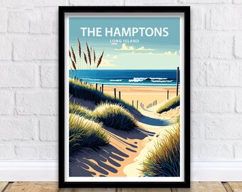 The Hamptons Art Print | The Hamptons Poster | Home Decor | Suffolk County | Long Island Art | Long Island Wall Art | Hamptons Beach