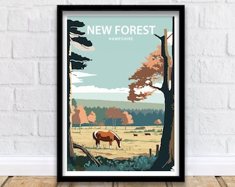 New Forest Art Print | New Forest | Hampshire | National Forest | Pony Art Print | New Forest Print | New Forest Ponies | New Forest Poster