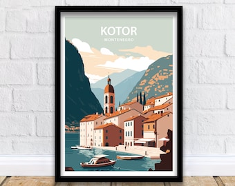 Kotor Travel Print Wall Art Kotor Travel Poster Gift For Kotor Montenegro Scenery Wall Art Kotor Montenegro Gift Wall Art Kotor Monenegro